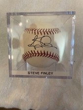 Steve Finley Autographed MLB w/Case Diamondbacks Astros