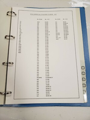 EBAUCHES SA Interchangeabilite #2 Catalogue français de réparation