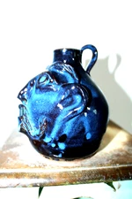 vicki miller face jug , pottery, folk art 6''x5''