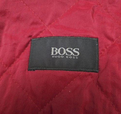 HUGO BOSS wool cashmere bomber jacket Black coat Vintage Germany EUC 40R - Picture 8 of 11