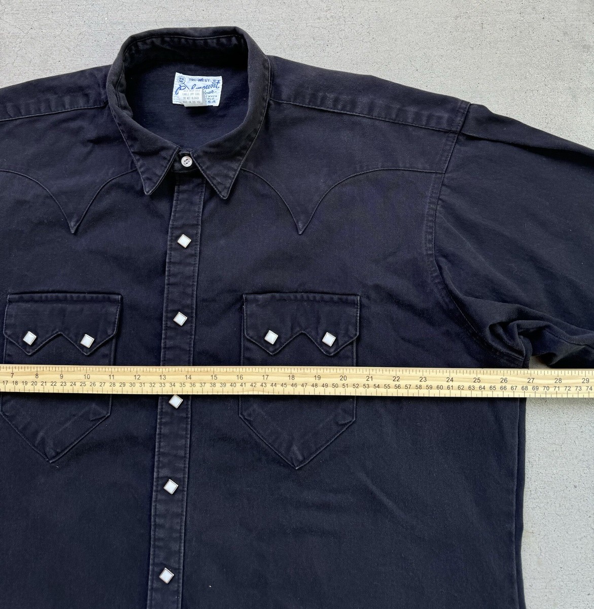 Rockmount Ranch Wear Shirt Men's XL Black Long Sleeve Pearl