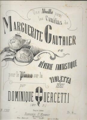RARE MUSIC SHEET MUSIC VIOLET MISPLACED CAMELLIE QUERCETTI DOMINIQUE BELGIUM VERDE