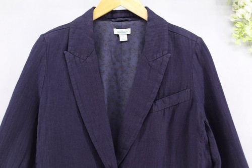 Sundance Women's Iris Solid Linen Single Button Blazer Dark Night Sz S - Picture 3 of 10