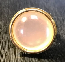 Gold Button Cover with Ivory Stone for Banded Collar Dress Shirt Nehru Mandarin