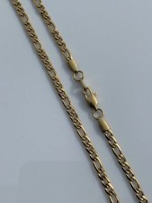 Cadena Figaro de oro para hombre de 5 mm de oro amarillo de 14 k sobre acero inoxidable de 18-30" de longitud