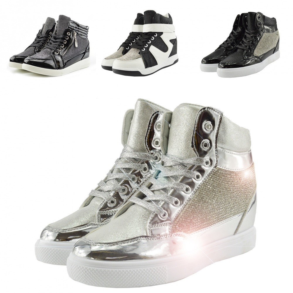 sparkly wedge trainers