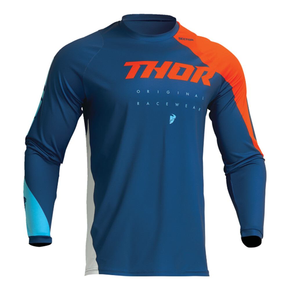 Thor Sector Edge Navy and Orange MX Off-Road Jersey Men's