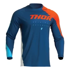 Thor Sector Edge Navy and Orange MX Off-Road Jersey Men's Sizes SM - 3X