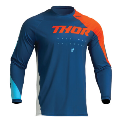 Thor Sector Edge Navy and Orange MX Off-Road Jersey Men's Sizes SM