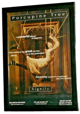 PORCUPINE TREE Framed A4 1996` signify` ALBUM band original art poster 