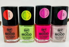 QT Mood Nail Lacquer Color Changing Nail Polish Maroon to Cream 0.5 oz /15 ml