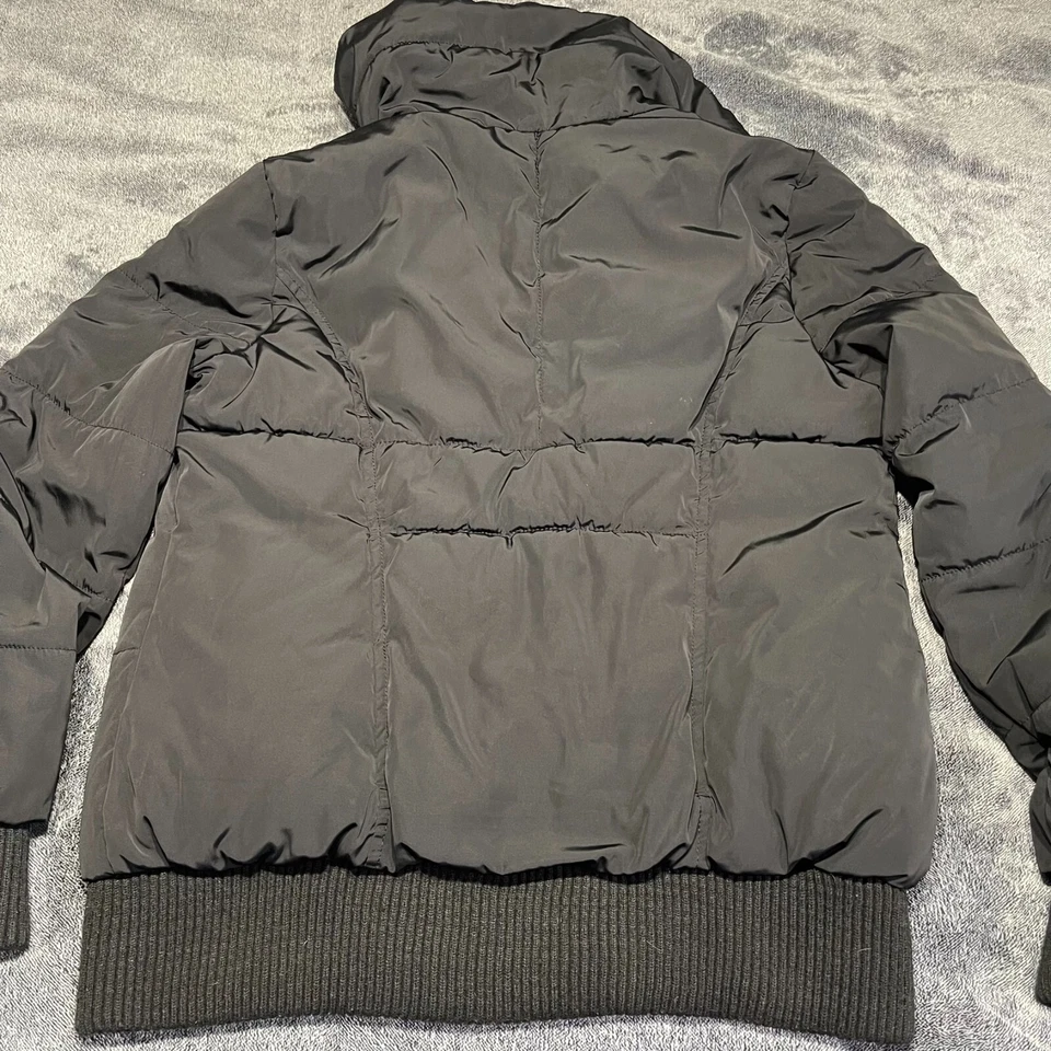 Chaqueta acolchada bombardero azul marino antigua para mujer L negra cuello tortuga abrigo de invierno esquí Foto 2 de 4