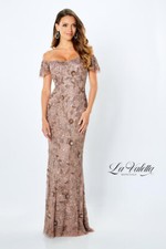 Authentic La Valetta by Mon Cheri LV22103-Color Mocha-Sz L-Mother of the Bride