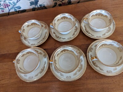 6-VINTAGE NORITAKE CHINA GOLDANA CUP/SAUCER SETS #7284 | eBay