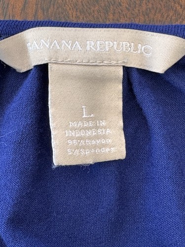 Banana Republic Ladies Rayon Navy Blue Midi Wrap Dress, Size L Stretch Comfort - Picture 11 of 19