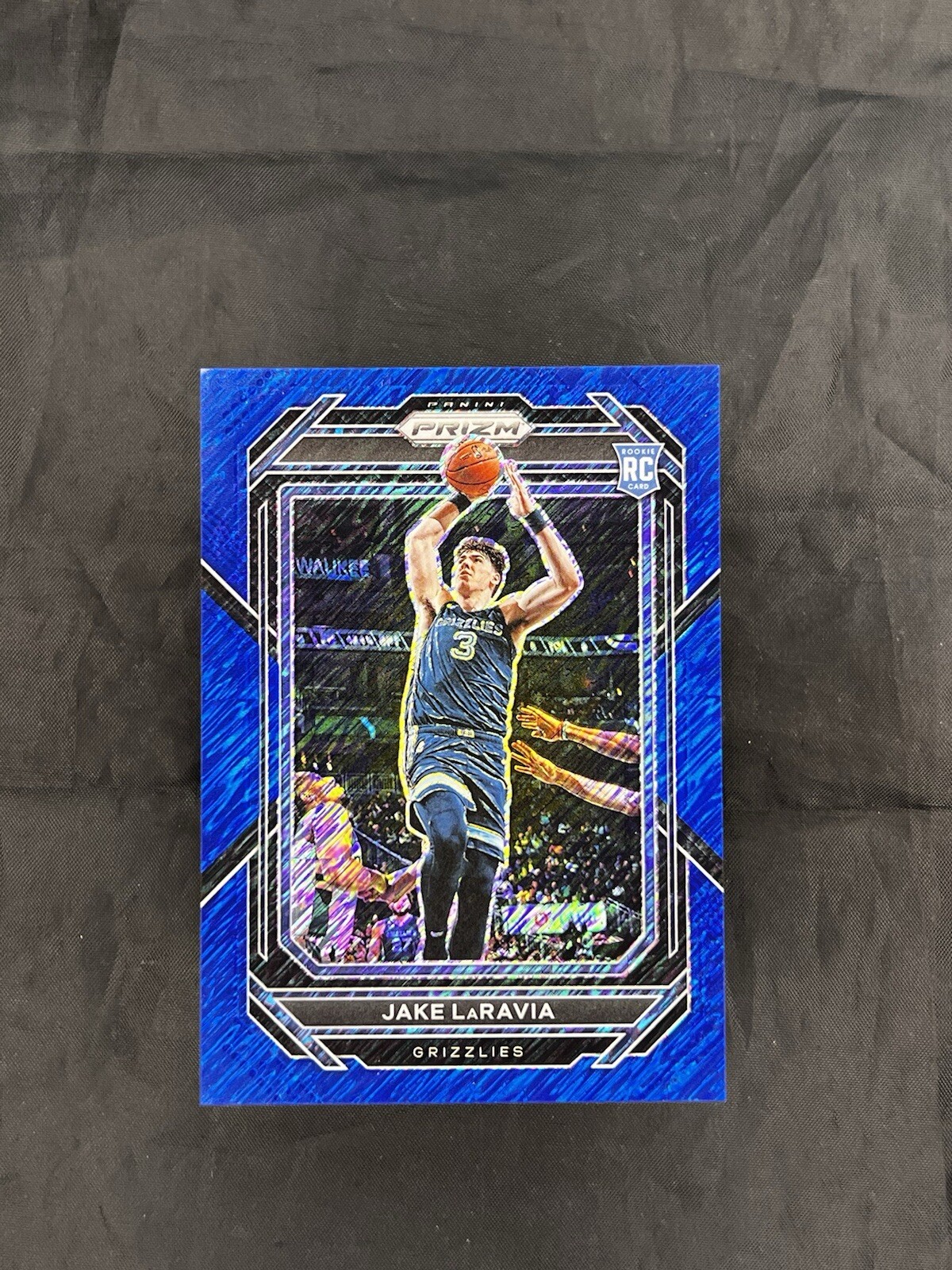 2022-23 Panini Prizm Jake LaRavia BLUE SHIMMER Prizm #244 /35 Rookie RC SP