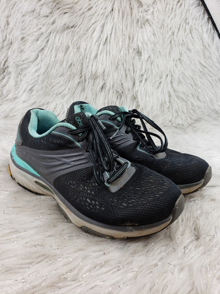 Zapatos deportivos cómodos para caminar ABEO negros azules para mujer talla 7 M Foto 2 de 4