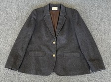 Pendleton Womens Blazer Gray Wool 2 Button Career Wear Classic Minimalist 12 L