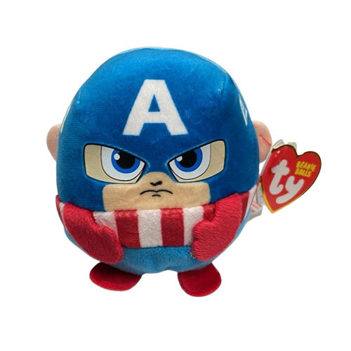 Peluche TY Puffies (Beanie Balls) CAPTAIN AMERICA [Marvel] (3 pouces)  MWMTs