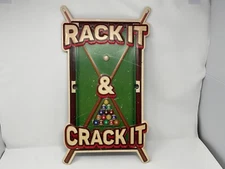 New Stamped Metal Hanging Wall Sign Billiards Pool Game Room Decor Rack It