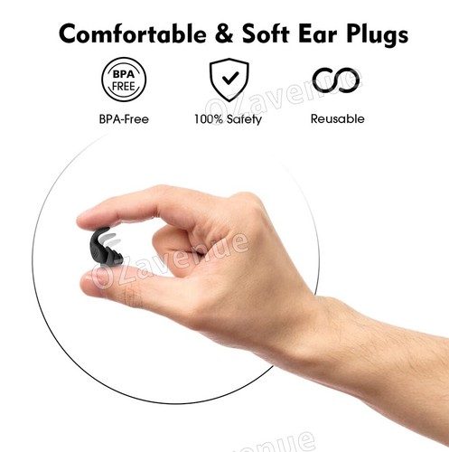 2x Soft Reusable Silicone 2 3 Layers Ear Plugs For Sleep Study Noise Cancelling - Picture 4 of 15