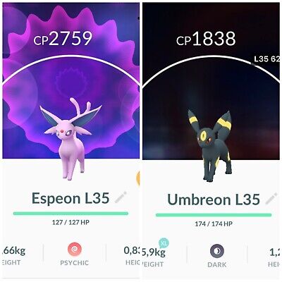 pokemon go espeon umbreon  Pokemon go trading, Pokemon go, Pokemon