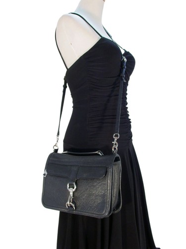 REBECCA MINKOFF Black Pebbled Leather Top Handle Crossbody Bag - Picture 2 of 11