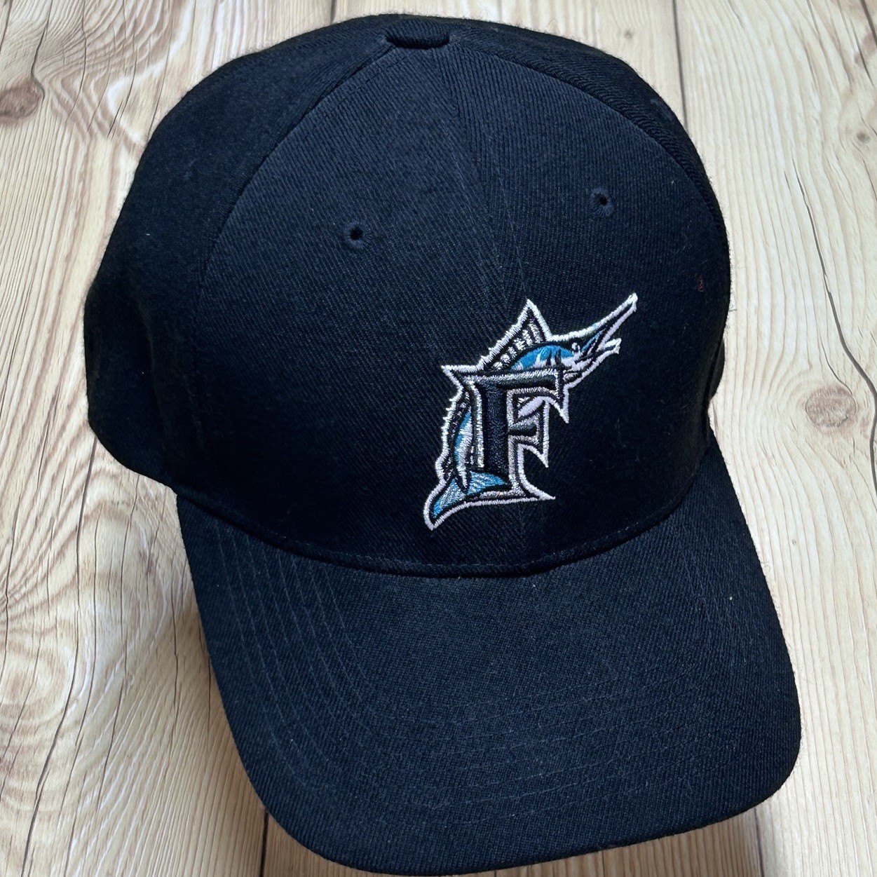 Florida Marlins MLB Twins Enterprise Back Strap Hat Black Logo Cap Vintage 90s