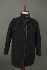 SANDRO Black Wool Long Sleeve Mock Neck Button Front Blazer Jacket Size 36