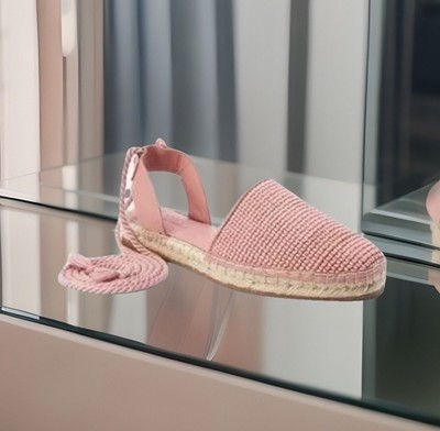Neu Next Größe 4,5 UK/EU 37,5 rosa Forever bequeme Espadrille Web flache Schuhe
