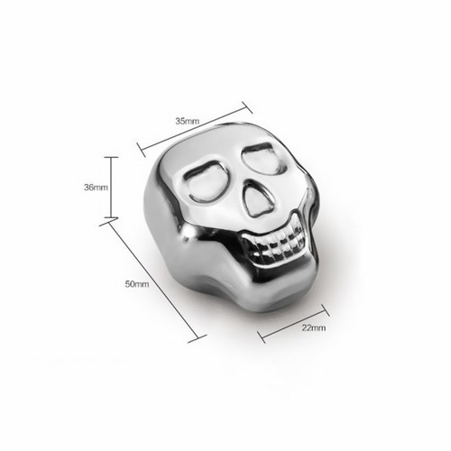 3 piezas cubitos de hielo de acero inoxidable calavera cubitos de hielo enfriador de whisky - Imagen 11 de 12