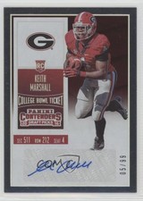 2016 Contenders Draft Picks College Bowl Ticket 5/99 Keith Marshall Auto 0b2