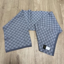 Sciarpa Louis Vuitton Damier Check 60%Seta 40% Lana Grigio Made in Italy