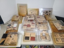 Stampin Up Lot Of 24 Random Sets Shapes Letters Seasonal Wooden Blocks 90s 2000s