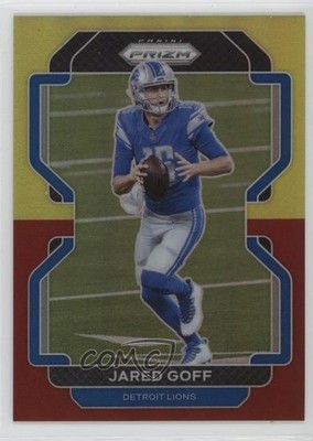 2021 Panini Prizm Red & Yellow Prizm 10/39 Jared Goff #148 yl0