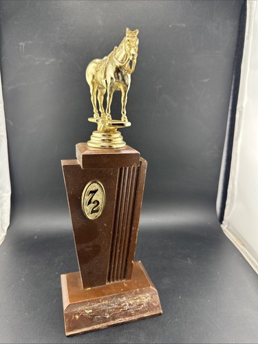 Vintage Horse Show Trophy 4-H Horse Show Gold Red Dated 1972