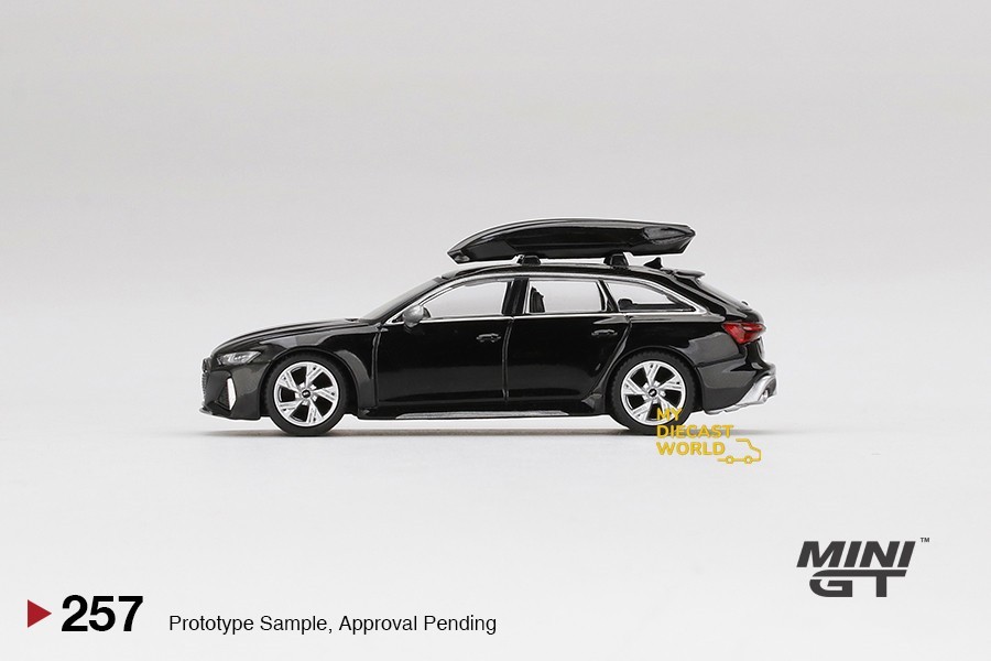 1/64 MINI GT #257 Audi RS 6 Avant with Roof Box Mythos Black