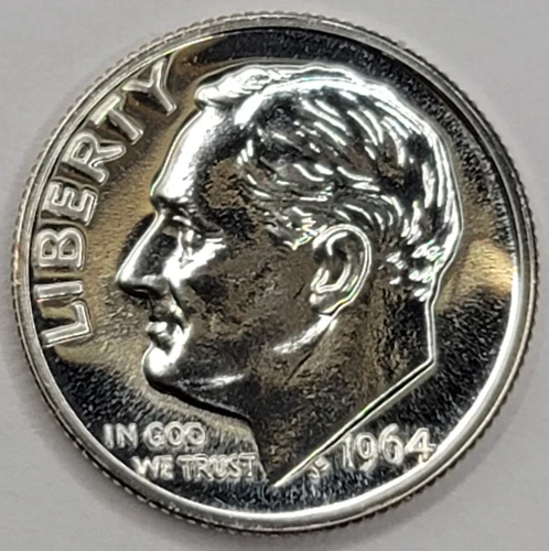 1964 Gem Proof Roosevelt Dime 90% Silver