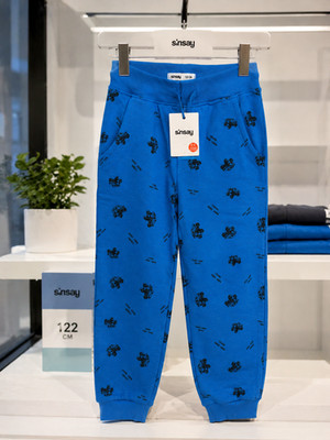 Sinsay boys blue vehicle print joggers - size 122. NWT