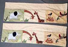 Set of 2 Kids Line Jungle Curtain Valance 13x88" Elephant Zebra Monkey Zanzabar