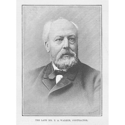 Thomas Andrew Walker Bauingenieur - antiker Druck 1889