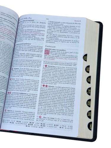 BIBLIA DE ESTUDIO AMPLIADA MATTHEW HENRY PIEL FABRICADA NEGRO CON ÍNDICE - Picture 4 of 7