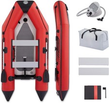 Inflatable Dinghy Boats Raft Fishing Pontoon Boat Set , Fishing Rod Holders