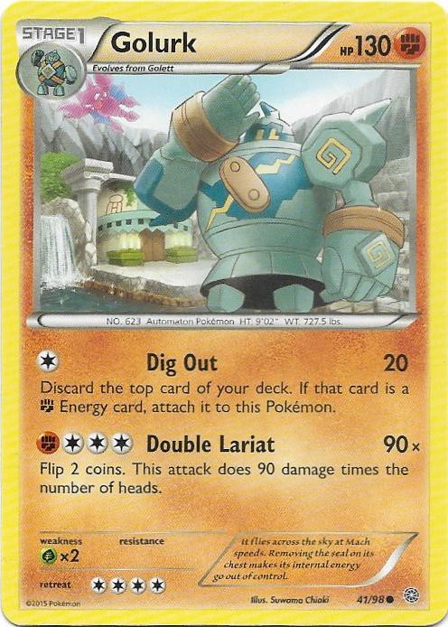 Golurk 41/98 Common Ancient Origins Pokemon Near Mint