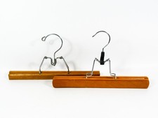 Vintage Two Pants Hanger Wooden Skirt Trousers Clamp Good Condition