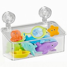 Clear Bath Toy Storage With Suction Cup,Large Bath Toy Holder,Reusable Bath T...