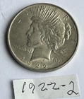 1922 Peace Silver Dollar, 90% Silver, Philadelphia Mint, Circulated