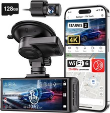 REDTIGER F7N Touch 4K Dash Cam Front and Rear 5GHz WiFi GPS 128GB Card Included