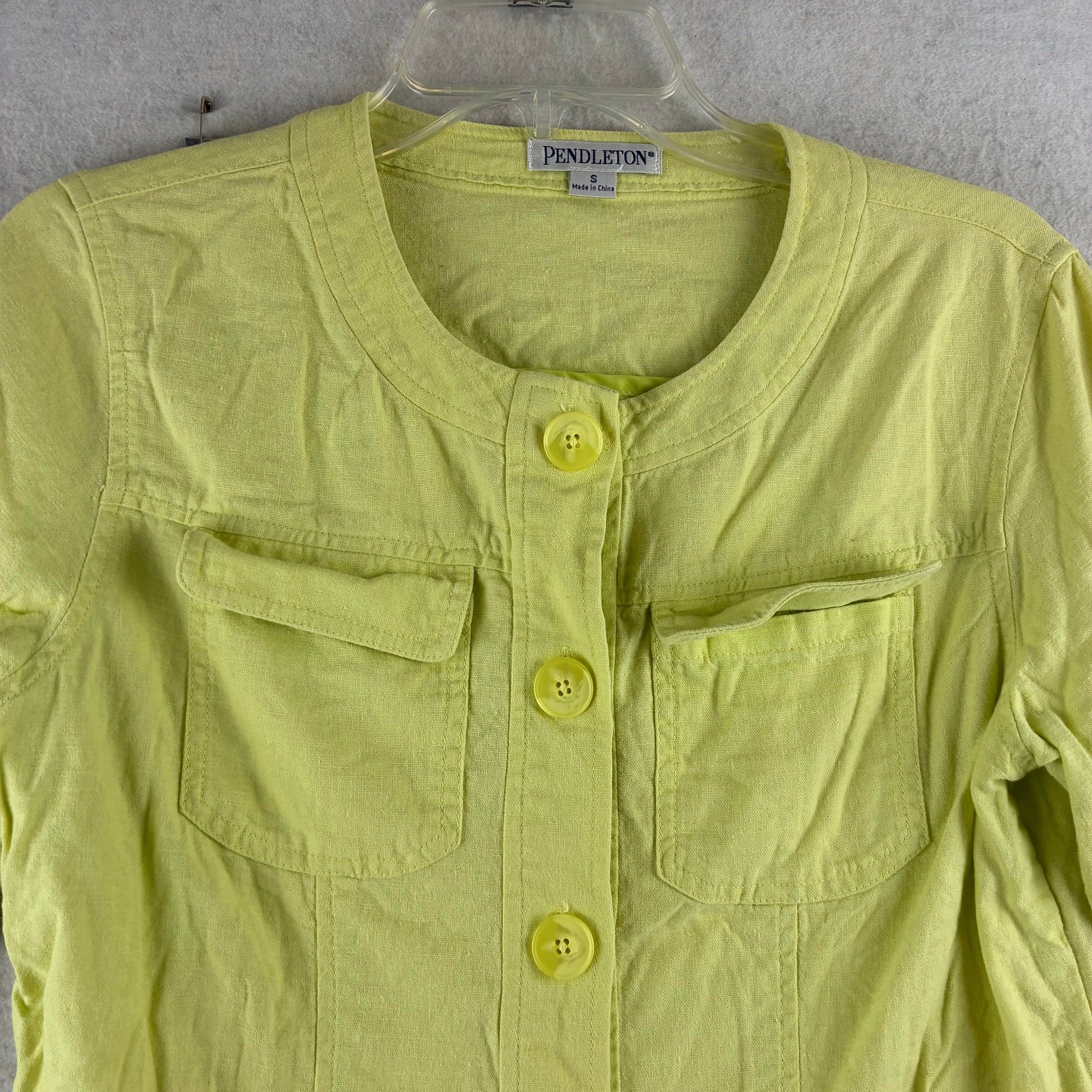 Pendleton Button Up Jacket Women's Small Linen Ra… - image 5