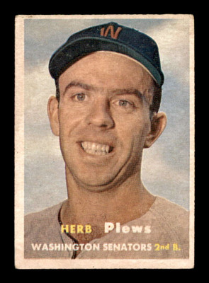 1957 Topps #169 Herb Plews RC VG/VGEX X3158716